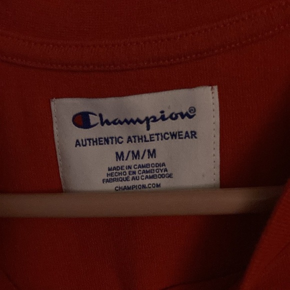 Champion red tee with white lettering baggy crop tee. - Picture 3 of 4